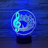 3D Optical Illusion LED Nigth Light Music Note Table Desk Lamp 7 Color Changeable LED Night Light Home Party Decoration for Birthday Gift Christmas Xmas Festival Toy Gift for Music Lovers Fans …