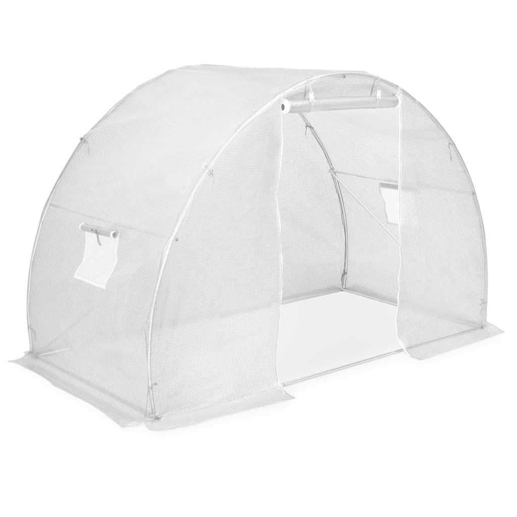 Szklarnia 4,5 m² 300 x 150 x 200 cm z siatki PE 170 g/m² z 2 oknami i drzwiami, do pielęgnacji pomidorów, do ogrodu, wentylacja, ochrona przed warunkami atmosferycznymi