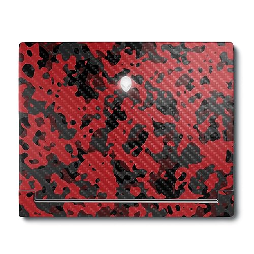 Image of MightySkins Carbon Fiber Skin Compatible with Alienware X16 R1 (2023) Full Wrap Kit - Red Modern Camo | Protective, Durable Textured Carbon Fiber Finish | Easy to Apply | Made in The USA
