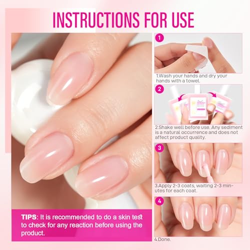 Nail Strengthener for Women: 8 in 1 Soft Pink Natural Nail Hardener Extra Strong and Growth - Nail Polish Hardener Ridge Filler Concealer for Weak and Damaged Nails 15ml