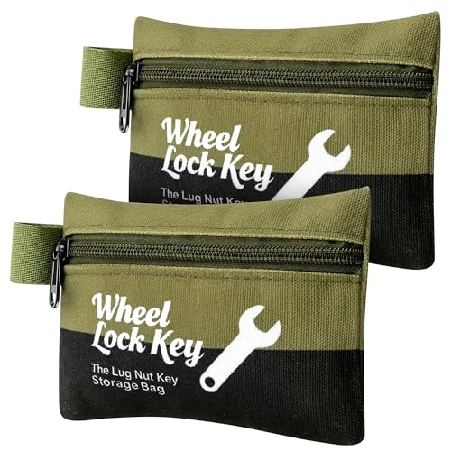 Saillong 2Pack Wheel Lock Key Storage Pouch with Zipper(Military Green)