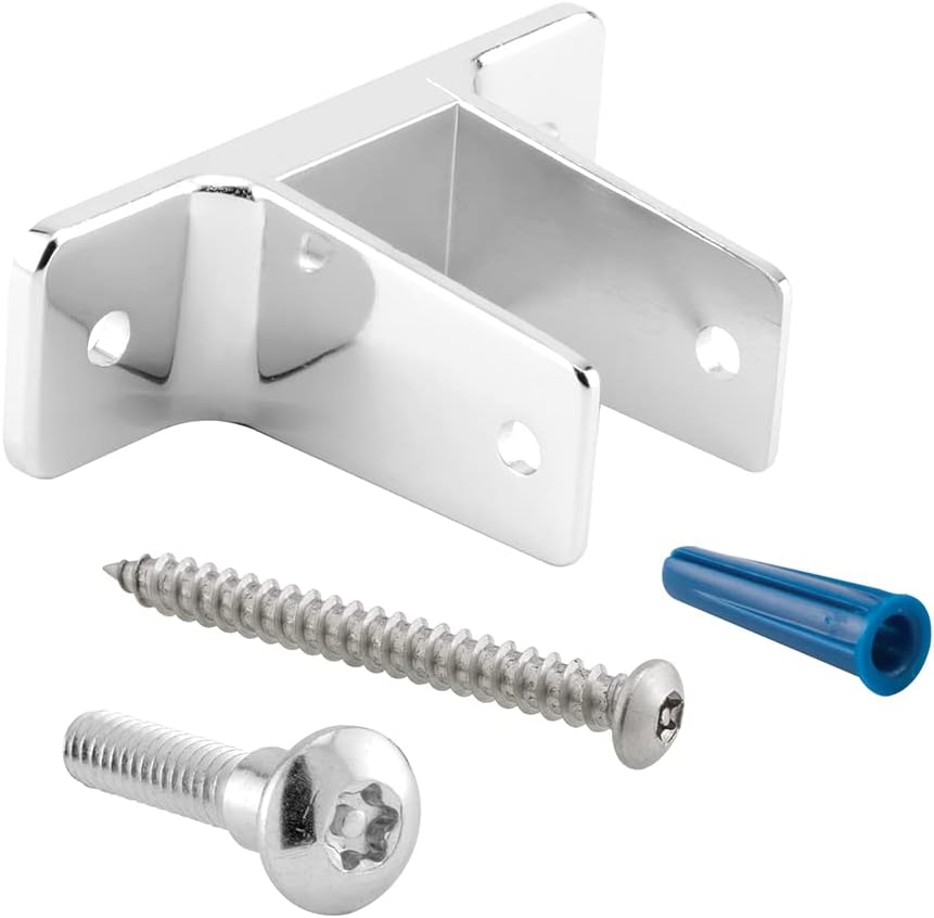 Sentry Supply 656-2934 Two-Ear Pilaster Bracket, For 1-1/4 In. Panels, Zinc Alloy, Chrome Plate (Single Pack)