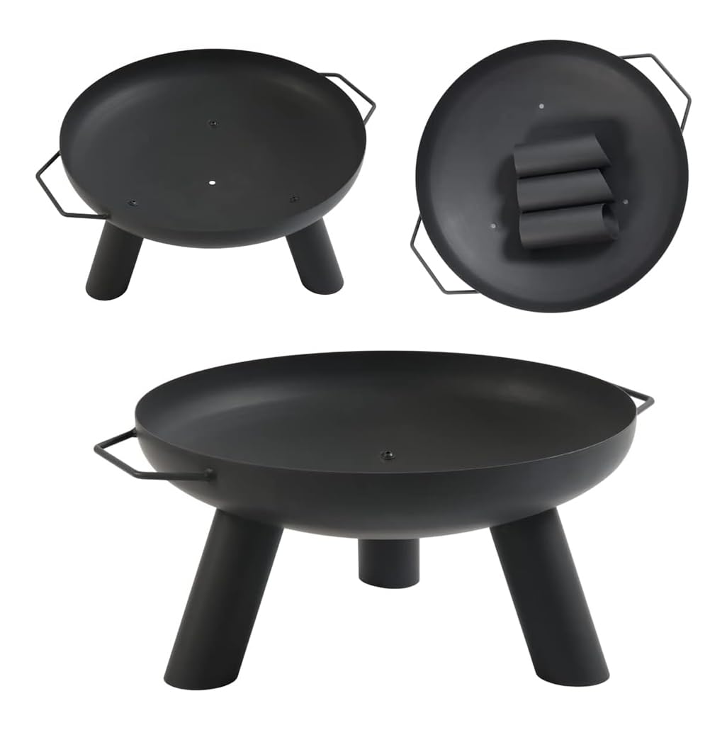 Braciere dal design premium, diametro 55 cm, in robusto acciaio, resistente al calore fino a 600 °C, braciere da giardino per legno e carbone, stabile braciere da terrazza, per esterni e giardino
