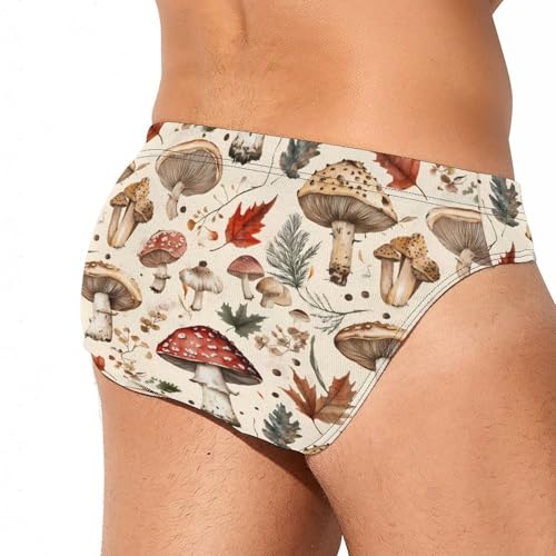 Mushrooms Men's Swim Briefs Low Waist Bikini Swimsuit Underwear Beach Swimwear3