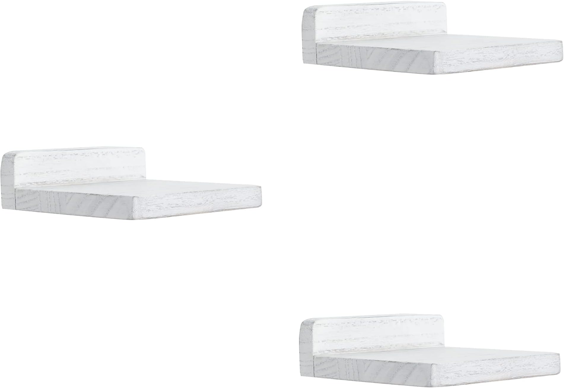 Navaris Industrial Pipe Shelf Set 3 Small Wooden Shelves with Black