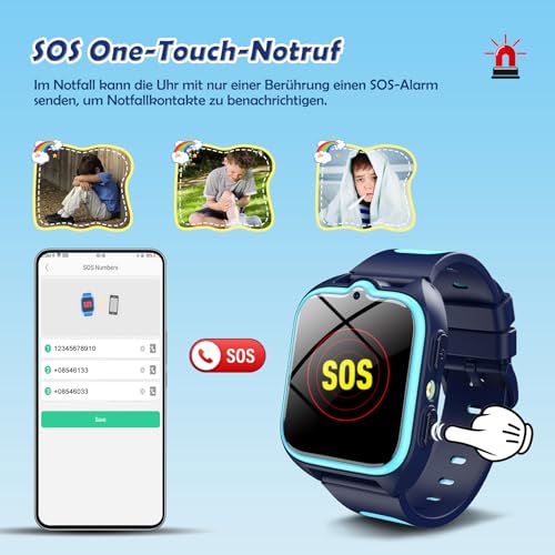 Baolubao 4G Smartwatch Kinder - Kids Smartwatch mit GPS und Telefon, SIM-Kartenslot, Sprachchat, SOS Notruf, Taschenlampe, Schulmodus… – Ansicht 4