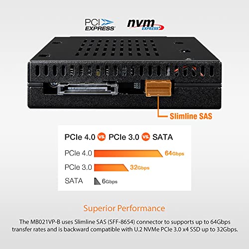 Carcasa externa ICY DOCK para SSD U.2 NVMe 3.5" miniatura 5