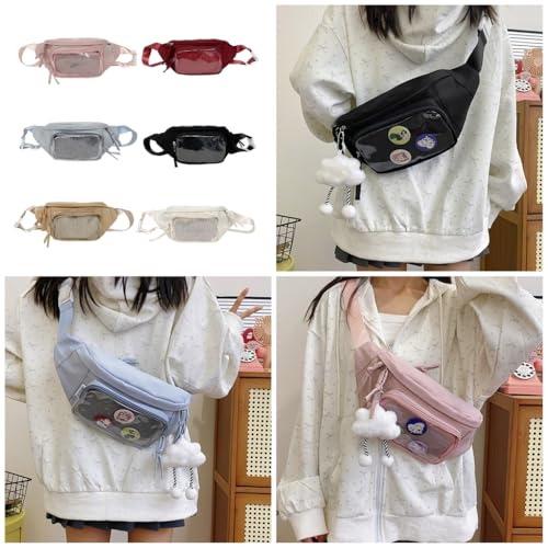 Fashionable Clear PVC Itabag With Badge Display Crossbody Bags Elegant Women's Waist Bag And Shoulder Purse3