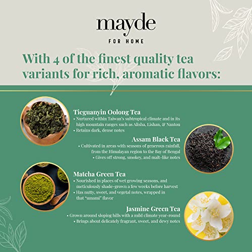 Mayde Boba Bubble Tea Kit With Fruit Tea Makes 30+ Drinks, Instant Boba, Matcha, Jasmine Green Tea, Assam Black Tea, Tieguanyin Oolong Tea, Fantasy Fruit Puree, Diy Boba Kit #TOP5