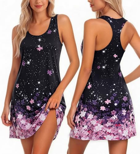 Image of Avidlove Sleepwear for Women Tank Nightgown Chemise Racerback Sleeveless Sleep Dress