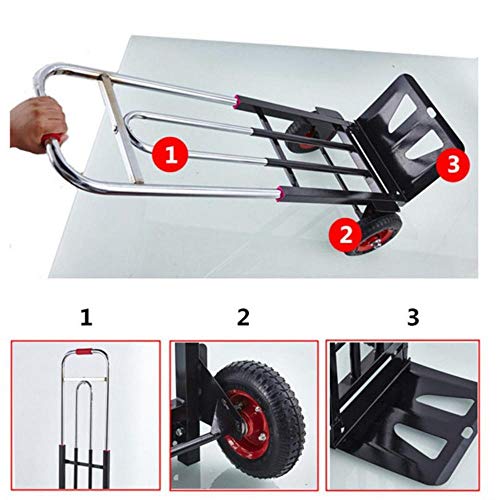 MIZE Steel Multi-Functional Folding Hand Truck with Anti Puncture Solid Wheel and 150 kg Capacity,Black Sack Trolley for Luggage Travel Strap - Image 5