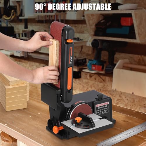 GarveeTech Benchtop Belt and Disc Sander - 1/2HP Motor, 4" x 36" Belt, 6" Disc, Sturdy Base, 1/2HP Motor, Powerful Woodworking Sander With Benchtop Mount,Cast Iron Base - Image 5