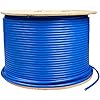 Triplett Cable CAT6A UTP 23AWG azul de 1000 pies con chaqueta clasificada elevadora, clasificación CMR (CAT6AU-1000BL)