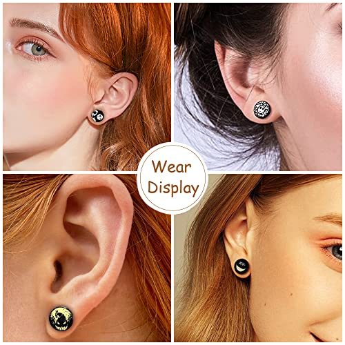 SIISPRI 6Pairs halloween Stud Earrings Mens Earrings Set Hypoallergenic Surgical Stainless Steel Round Circle Button Stud Post Earrings 10MM4