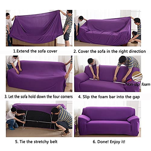 Funda sofá elástico ajustable 3 plazas cojín lavable todo incluido 4