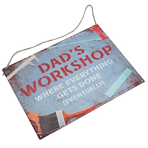 Plaque métal Dad's Workshop pancarte vintage bricolage - 3