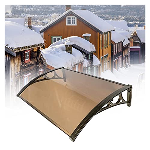HSYFdy Curved Roofing Canopies UV Rain Snow Protection Polycarbonate Front Door Canopy Mobile Home Porch Awnings for Outdoor, Garden, Touring Caravans, Bike (Size : 1.97x7.87ft/0.6x2.4m)