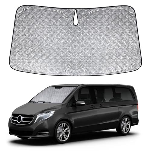 Osłona przedniej szyby samochodu kompatybilna z Mercedes Vito 2014-2024, składana osłona przeciwsłoneczna na przednią szybę samochodu, odblaskowa ochrona przed kurzem UV