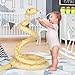 BRINJOY Giant Snake Stuffed Animal, 149 inch Large Lifelike Jumbo Animal Plush Toy for Kids, Curving Huge Snake for Boys & Girls Gift on Birthday Baby Shower Party (Yellow)