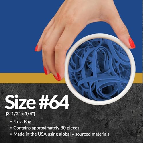 Upgrade Rubber Bands Size 64 Blue 1/4 lb Bag Made in USA - Thumbnail 5