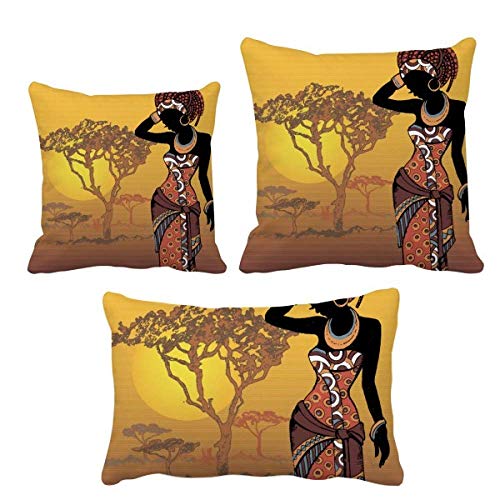 Housse de coussin savane africaine noire DIYthinker déco canapé