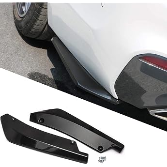 Car Rear Bumper Lip Diffuser Universal Car Side Fender Rock Splitter Canard Protector Wrap Angle Spoiler with 6 Screws 1 Pair Black