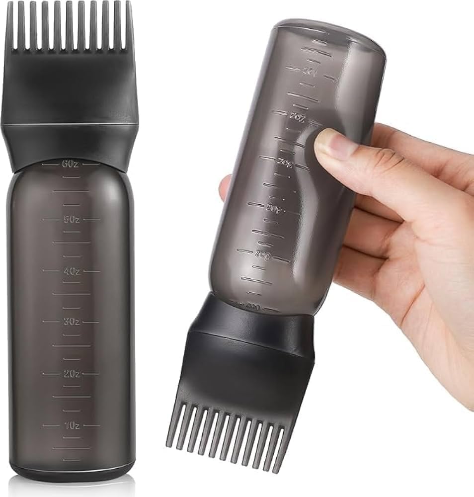 Mishi Hair Oil & Hair Color Comb Applicator Bottle with Brush, Graduated Scale Applicator for Hair Dye, Hairdressing, Scalp Oiling & Styling, Reusable Professional Hair Coloring Tool (2)-image-28