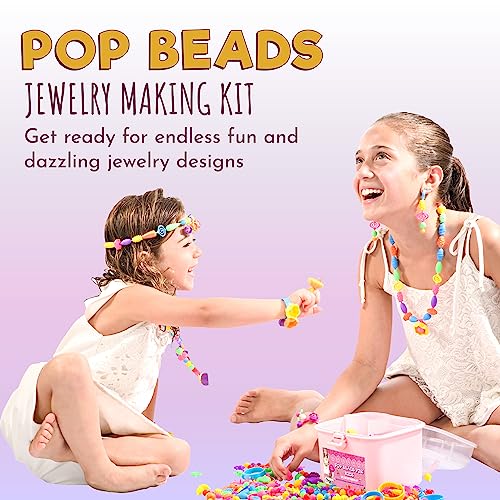 Orian Pop Beads Jewelry Making Kit for Girls, 550+ Piece Set for Girls Ages 3 and Up,Colorful Snap Beads,Bracelet,Necklaces and Rings Unicorn Gift Bag2