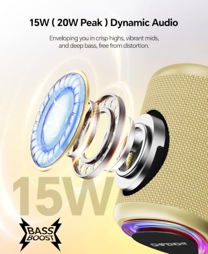 Image of Portable Bluetooth Speaker Beach Essentials: IPX5 Waterproof for Outdoor /Powerful HD Sound /Dynamic Light /All Day Playtime /Wireless BT 5.3 /TWS Pairing, Travel|Camping|Pool Accessorie, School Supplies
