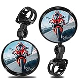 Bike Mirror Handlebar Mount, 2 Pcs 360° Rotatable Adjustable Acrylic Convex Mirror, No Tool Installation, Vibration-Free Wide View for Mountain/Road/E-Bike/Scooter - Bicycle Accessories