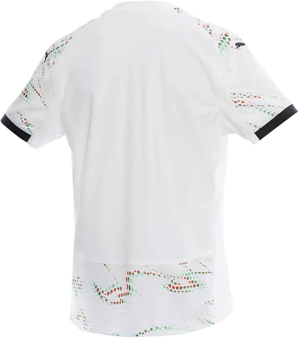 PUMA Mens Portugal '25 Away Graphic Crew Neck Short Sleeve Replica Jersey Soccer Cleats - White - Size L