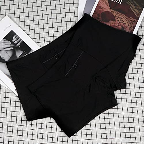 LUEXBOX Pocket Underwear for Men with A Secret Hidden Pocket, Travel Boxer Briefs, 2 Packs (Black)3