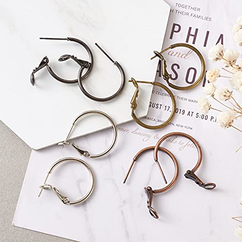 Craftdady 16 Pairs 20Mm Round Hoop Earring Findings Brass Lever Back Open Hoop Earring Hooks Ear Wires 4 Colors For Women Girls Jewelry Craft Making #TOP2