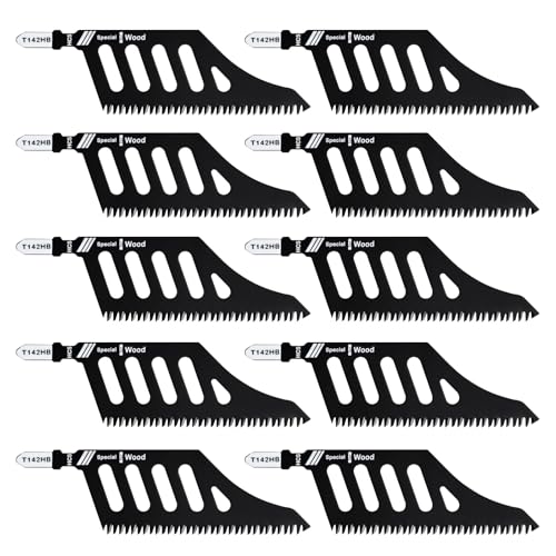 10 Pièces Lames de Scie Sauteuse à Tige en T,Lames de scie Sauteuse à Haute Teneur en Carbone pour Couper le Bois, le Plastique