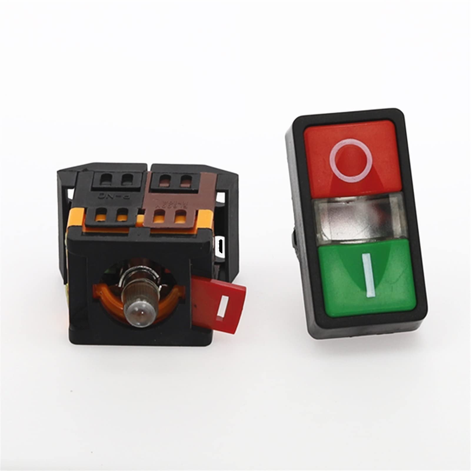 1 Uds AS-22N 25N Interruptor de pulsadores Dobles de Arranque y Parada con lámpara LED (Color : 380v)