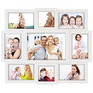Jerry Maggie Photo Frame 16×19 White Picture Frame Selfie Gallery Collage Wall Hanging For 6×4 Photo 9 Photo Sockets Wall Mounting Design
