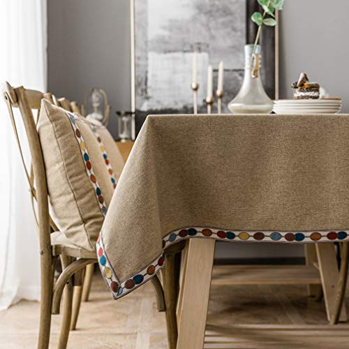Pahajim Mantel Estilo Minimalista Moderno Mantel Color Liso Manteles Impermeables de Lino Fáciles de Limpiar Antimanchas Lavable Mantel (Marrón, Cuadrado,135x135cm, 4 Asientos)