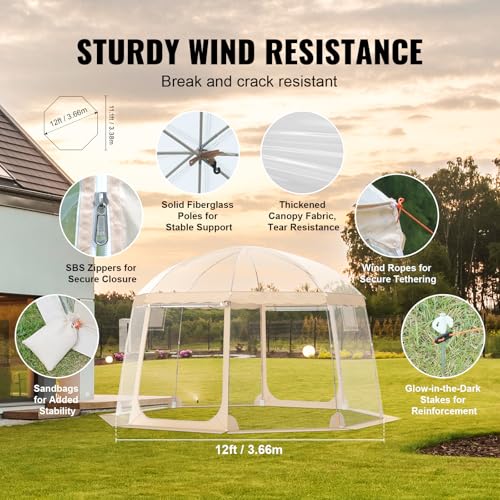 VEVOR Sports Tent, 8 to 10 People, Instant Pop Up Tent Shelter Weatherproof Pod, Outdoor Bubble Clear View Tent, Climate Canopy Shelter for Soccer, Football, Softball and Other Sporting Events and Parades - Image 4