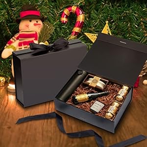 Giftboxwithlidforpresents105x75x31incheswithribbonandmagneticclosure1packblack Urban Country Home Decor Gift box with lid for presents 105x75x31 inches with ribbon and magnetic closure1 pack black urban country home decor