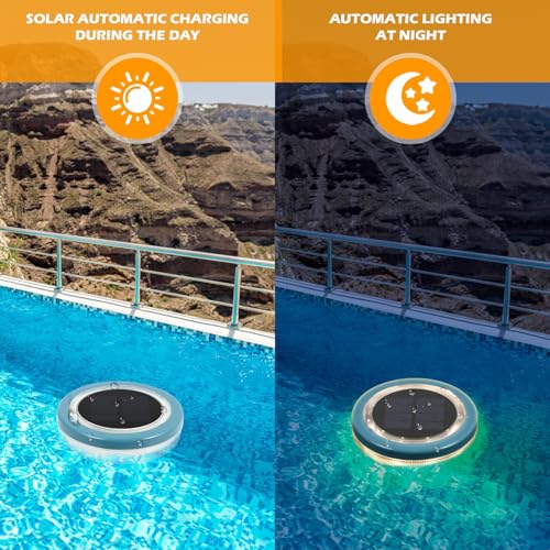 Luz solar flotante para piscina LED de alta resistencia en ABS y PC para exteriores 8