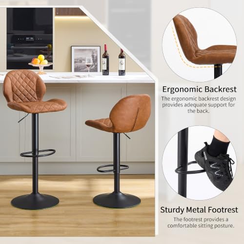 Image of Bar Stools Set of 4 with Backs for Kitchen Island, Add a Modern Feel