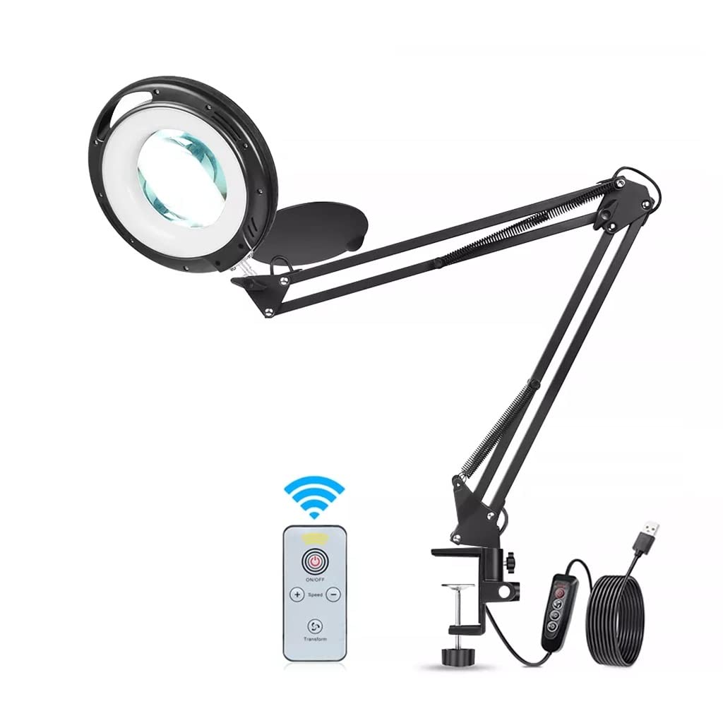 Lampe de bureau à pince loupe anti fatigue oculaire pour lecture et écran