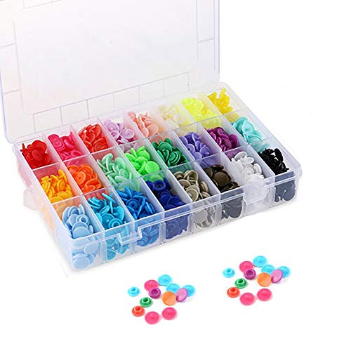 360 Set Kunstharz T5 Kunststoff Tasten Kunstharz Druck Knopf DIY 24 Farben