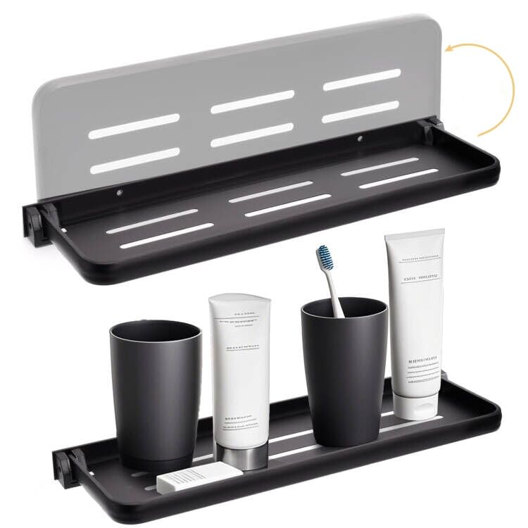 DEAYOU 2 Pack Folding Wall Shelf for Bathroom