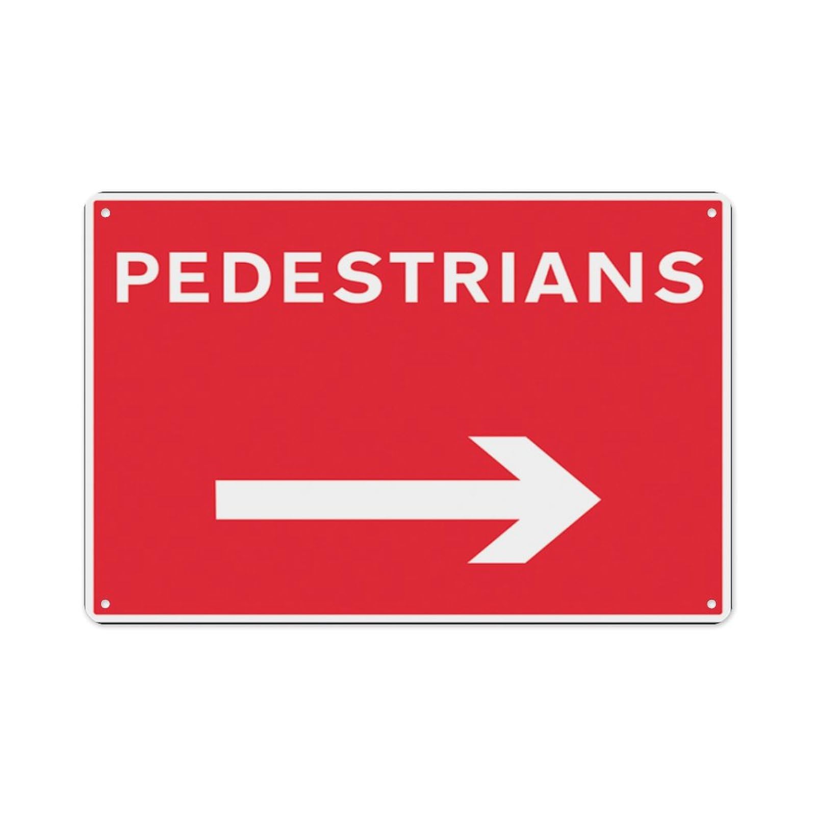 peiyeety Pedestrians Arrow Right Aluminum Tin Warning Signs For Home Outdoor Garden 8X12 Inches