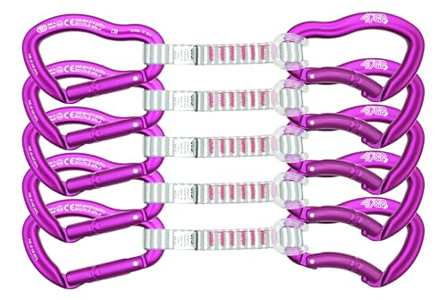 Kong. Ergo Anniversary. Set di 5 Rinvii da Arrampicata. Moschettone per Falesia e Palestra. Rinvio con 2 Connettori Ergo con Keylock. Prodotto in Italia. Certificazioni: EN 12275. Peso 125 grammi