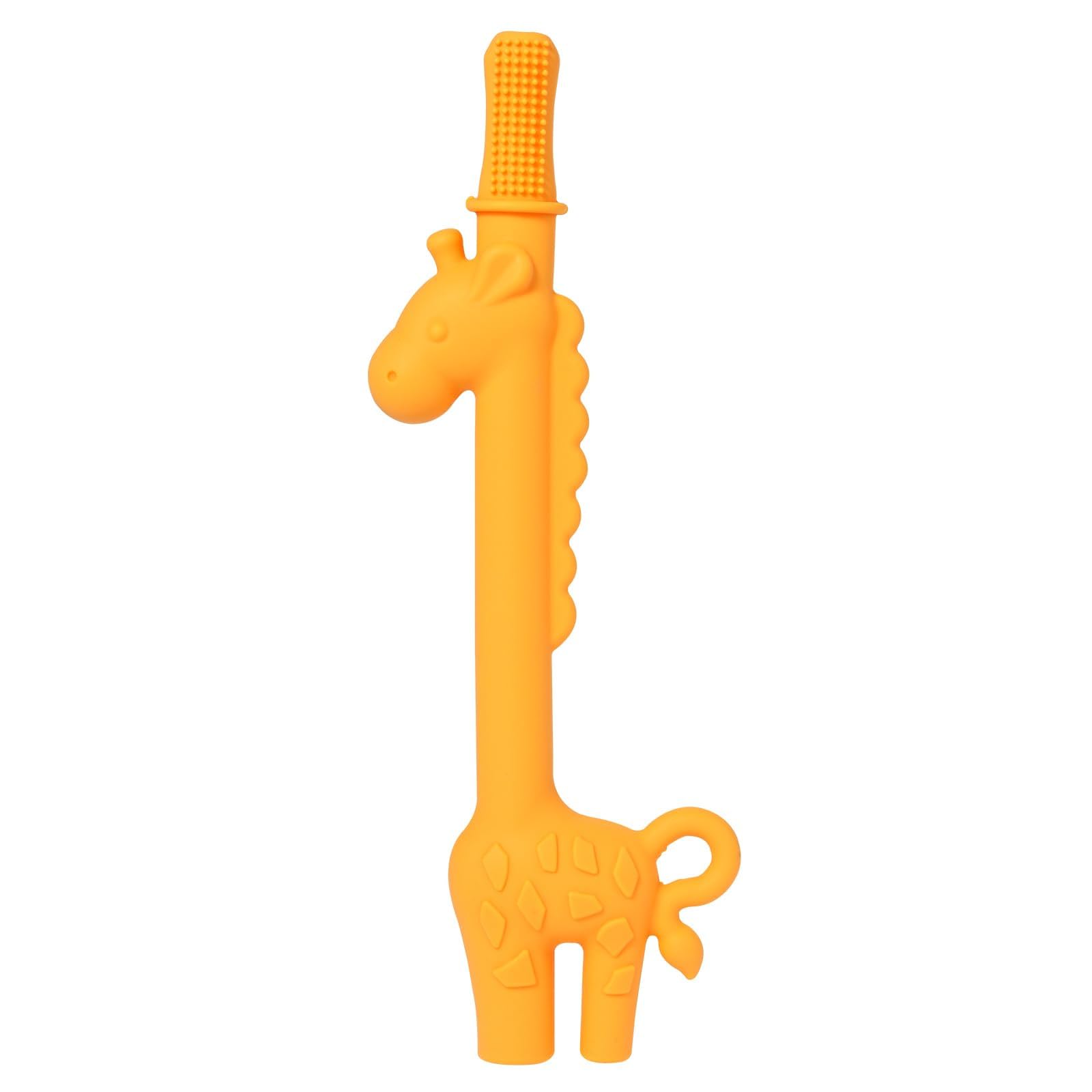 Jipersuo Giraffe Hollow Teether Tube Teething Toys for Babies 0 6 Months Silicone Teethers for Babies 6 12 Months Sensory Toys Baby Chew 02