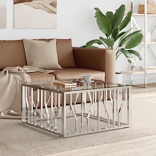 Table basse acier inoxydable verre robuste pour éviter les rayures - 2