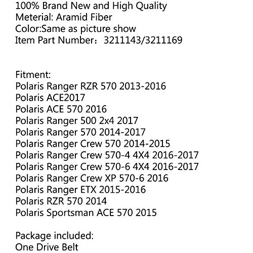 Courroie d'entraînement pour Polaris Ranger 500 RZR 570 13-16 Ace XP - Pièce 3211143 3211169 - 6