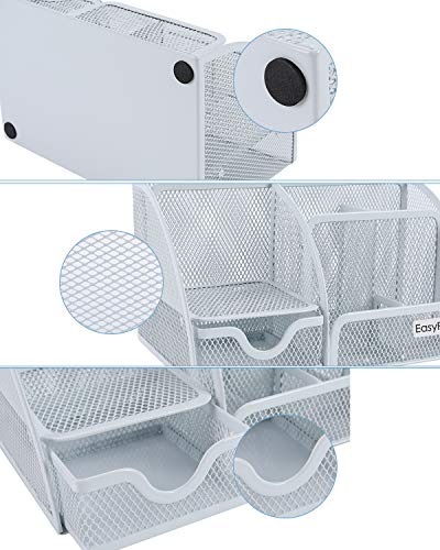 Easypag Mesh Desk Organizer Office Supplies Caddy With Storage Drawer Desktop Decor Accessories For Office School And Home,White #TOP4